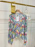Summer Floral Print Loose V-Neck Tops